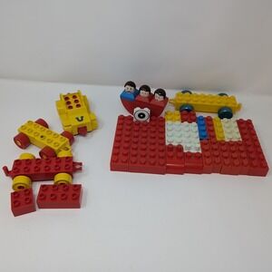 Vintage Kawada Dia Blocks & LEGO Duplo Building Blocks Lot with Figures Cars